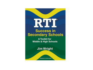 RTI Success in Secondary Schools
